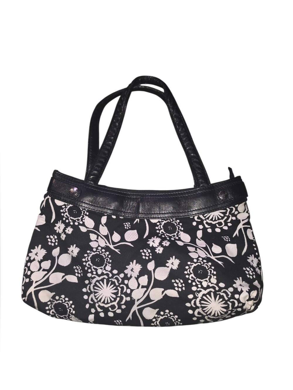 9/1/21. thirty-one Black Shoulder Bag with White Floral Print